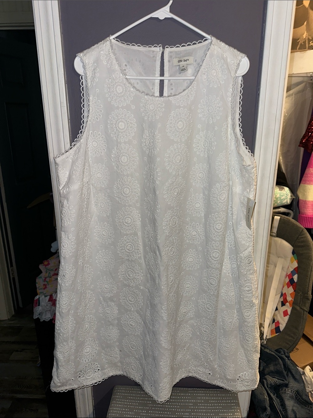 ON 5th White Eyelet Midi Dress